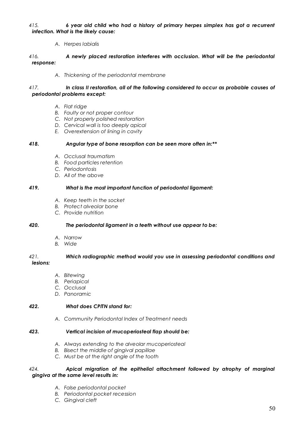 1100 MCQ in Dentistry with Answers
