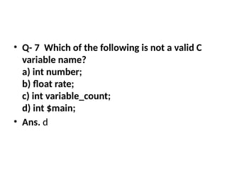 Multiple Choice Questions of Programming Using C.pptx