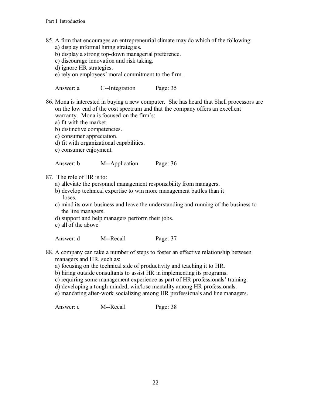 Mcq based on cases hrm