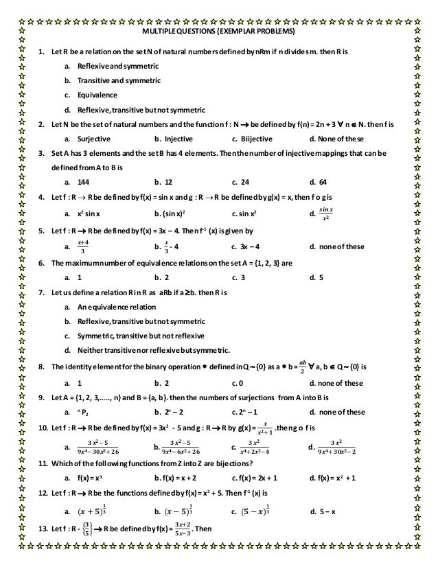 Mcq Exemplar Class 12