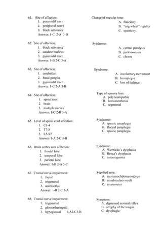 Questions Neurology multiple choice questions on neurology pdf | DOC