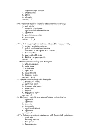 Questions Neurology multiple choice questions on neurology pdf | DOC