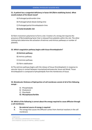 MCQ ON GP & BLOOD | PDF