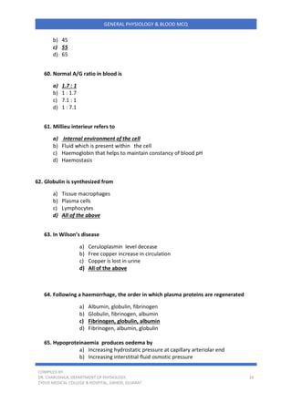 MCQ ON GP & BLOOD | PDF