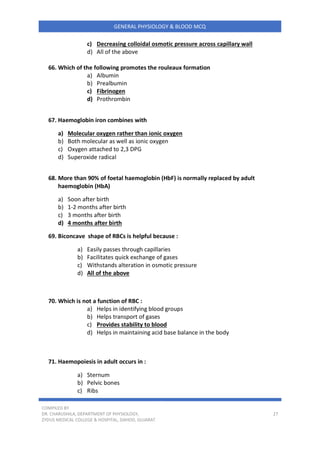 MCQ ON GP & BLOOD | PDF
