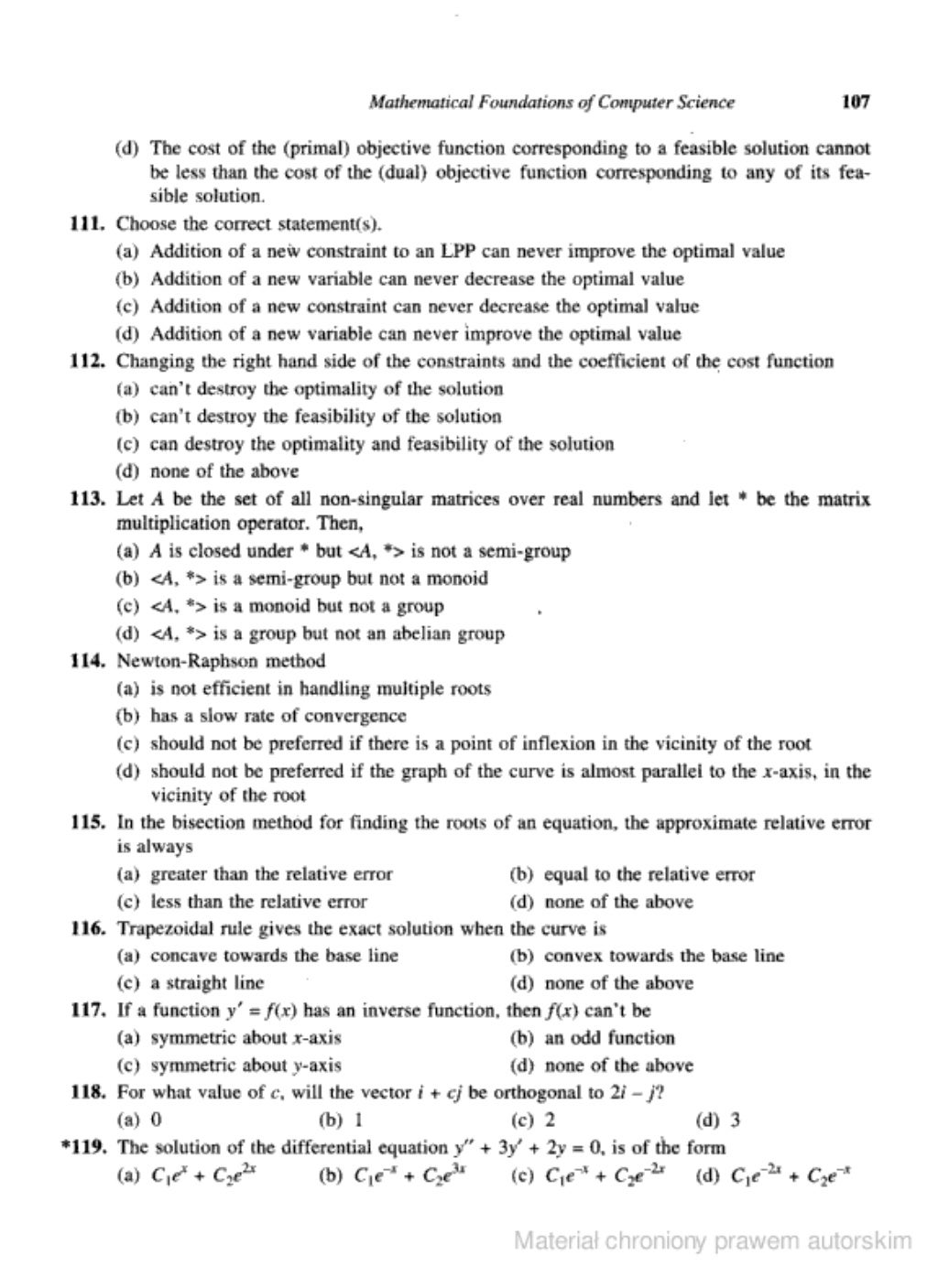 Mcq in computer science by timothy j williams