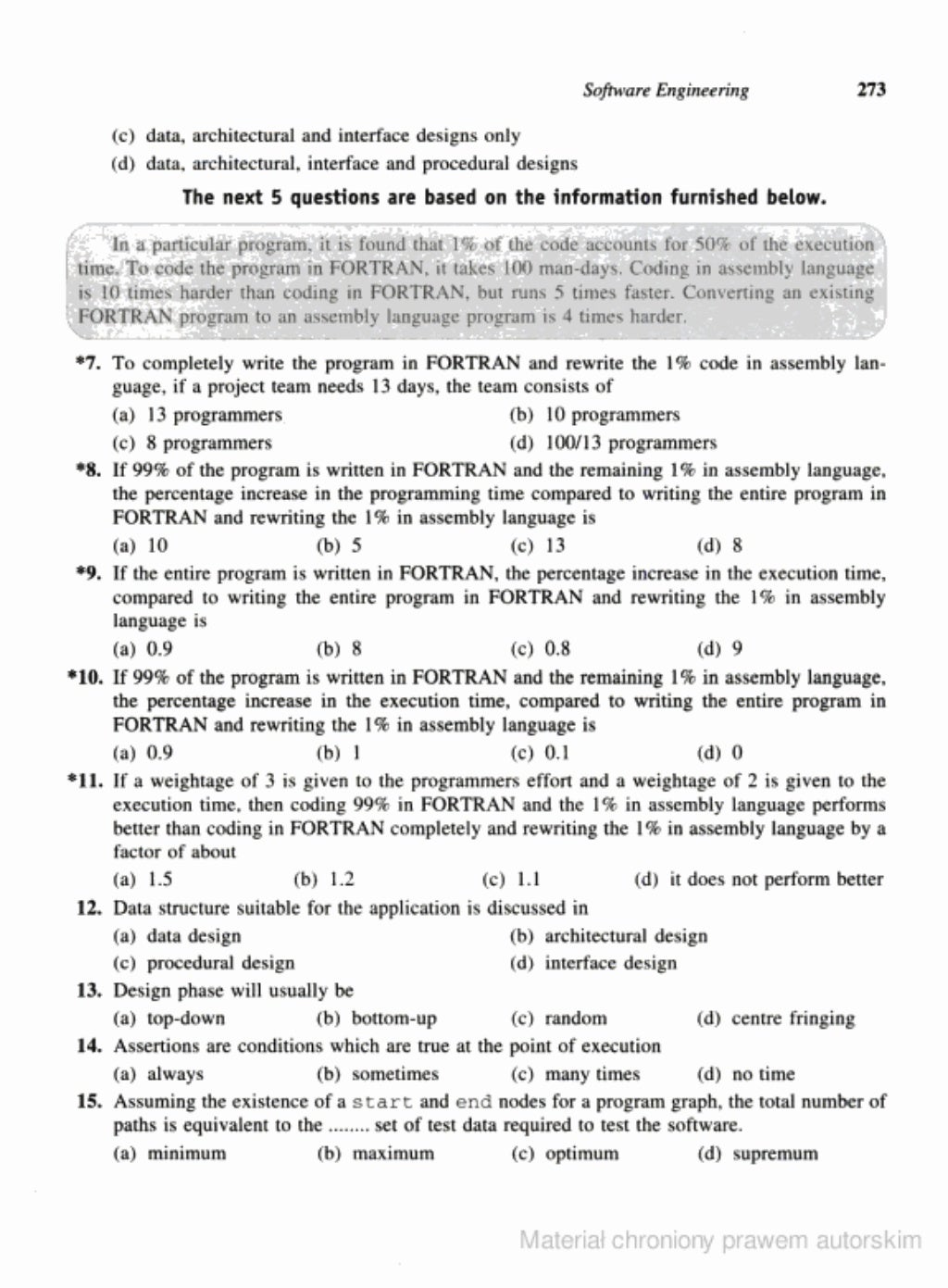 Mcq in computer science by timothy j williams