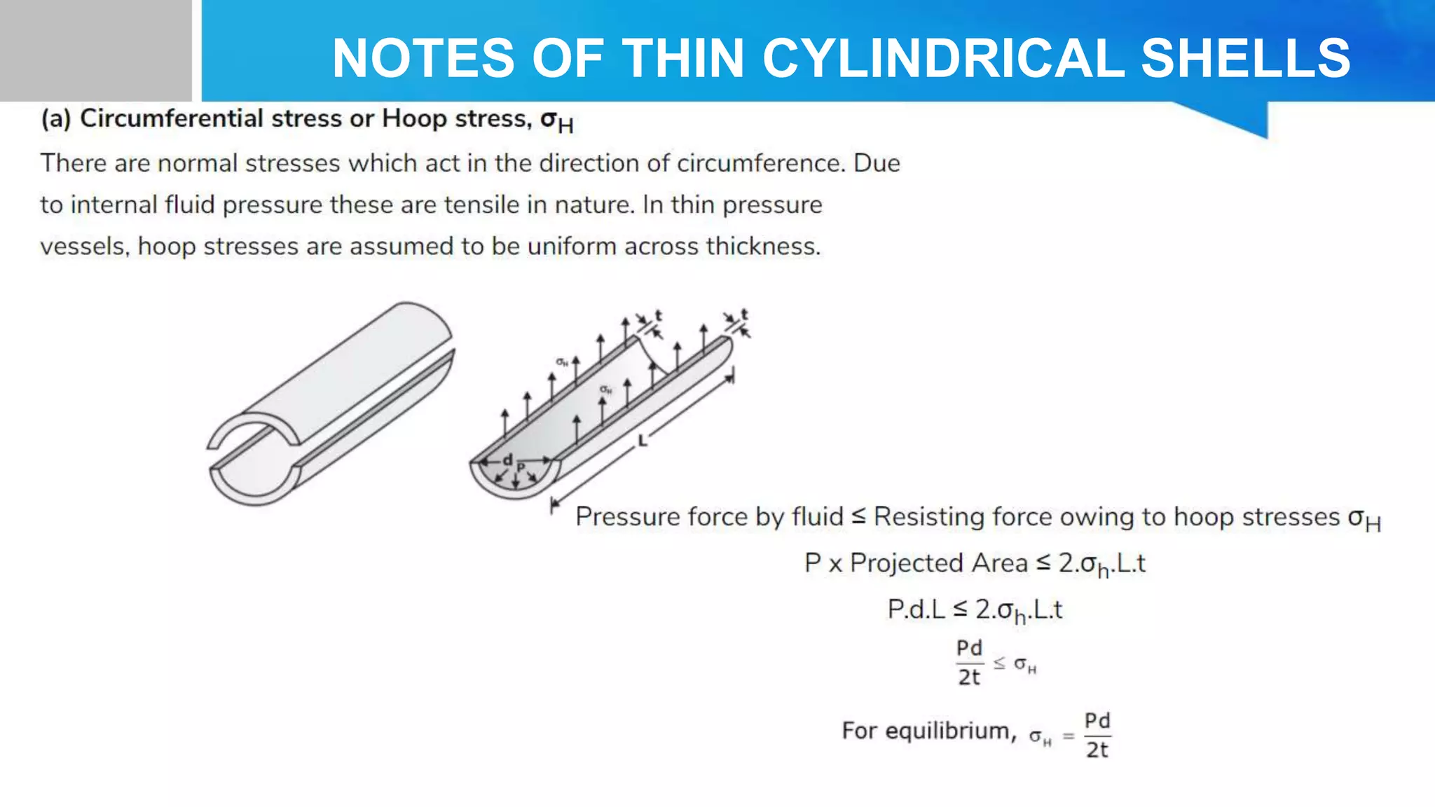 Mcq module 1 on thin cylindrical shells | PPTX