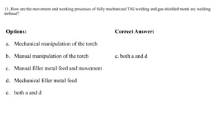 Manufacturing Technology - Multiple choice | PPTX