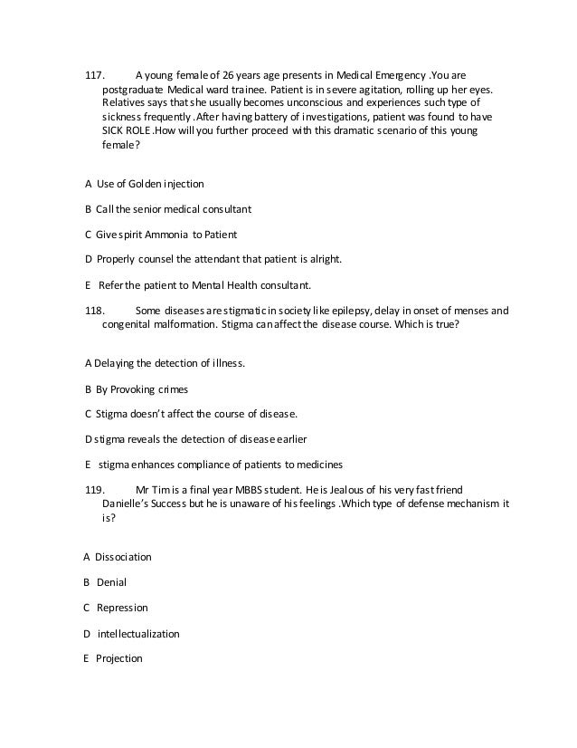 Mcq One Best Answer Behavioral Sciences Mcq One Best Answer Behavioral Sciences