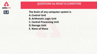 Mcq on fundamental of computer | PPTX