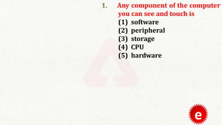 Mcq on fundamental of computer | PPTX