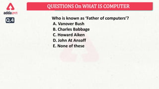 Mcq on fundamental of computer | PPTX