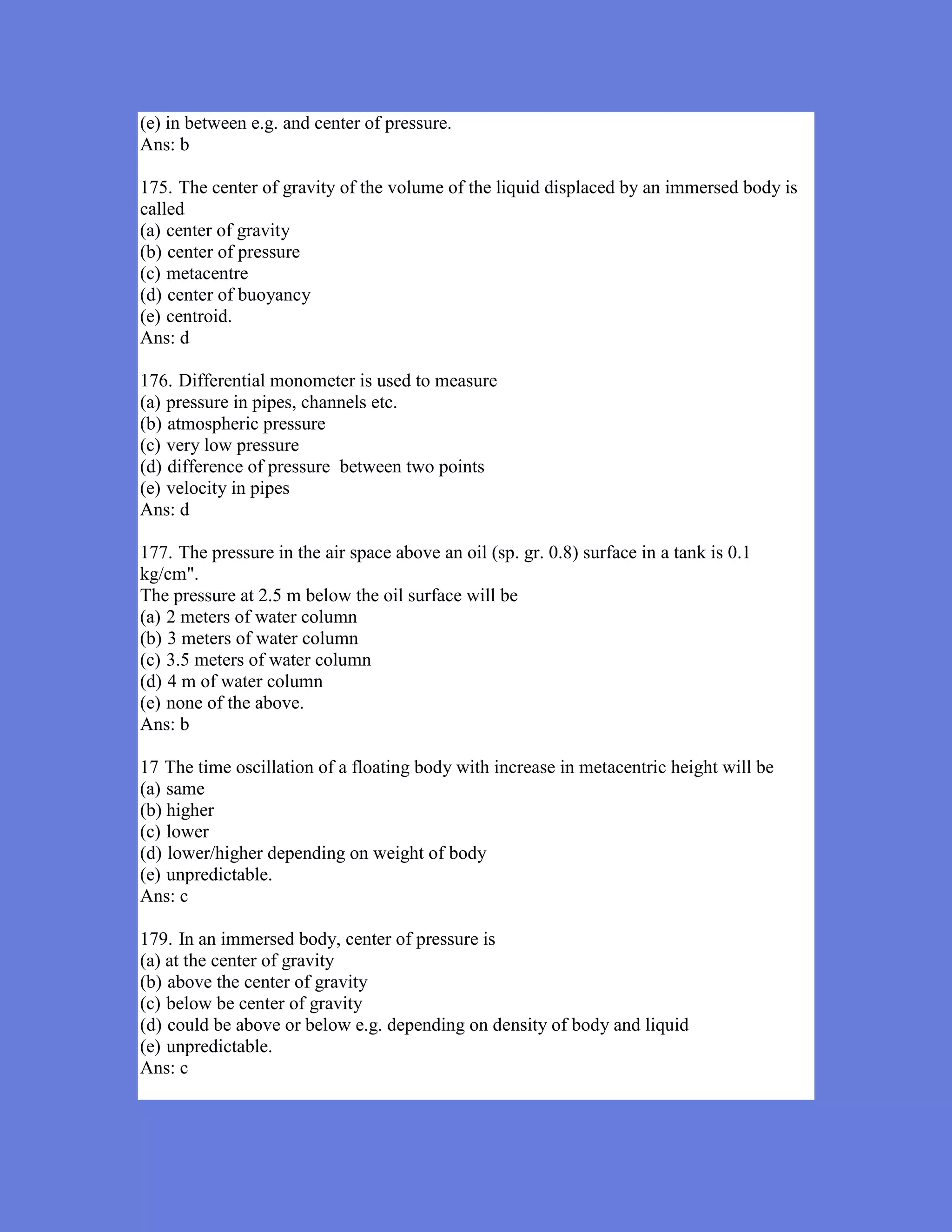 MCQ on Hydraulics and Fluid Mechanics | PDF