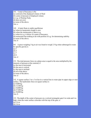 MCQ on Hydraulics and Fluid Mechanics | PDF