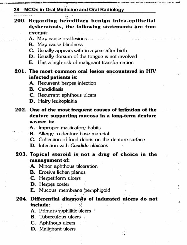 MCQ Oral medicine and oral radiology.pdf | Dental Health | Diseases and ...