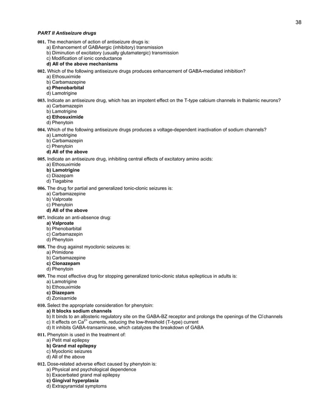 MCQ Pharmacology | PDF