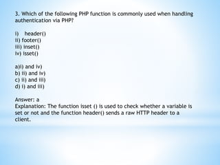 PHP Session - Mcq ppt | PPTX