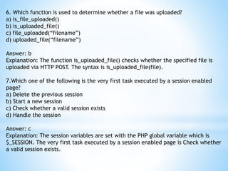 PHP Session - Mcq ppt | PPTX