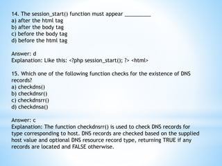 PHP Session - Mcq ppt | PPTX