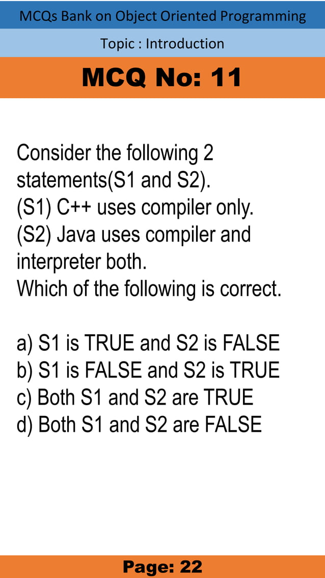 Multiple Choice Questions On Java Object Oriented Programming Bank 1 Multiple Choice Questions On Java Object Oriented Programming Bank 1