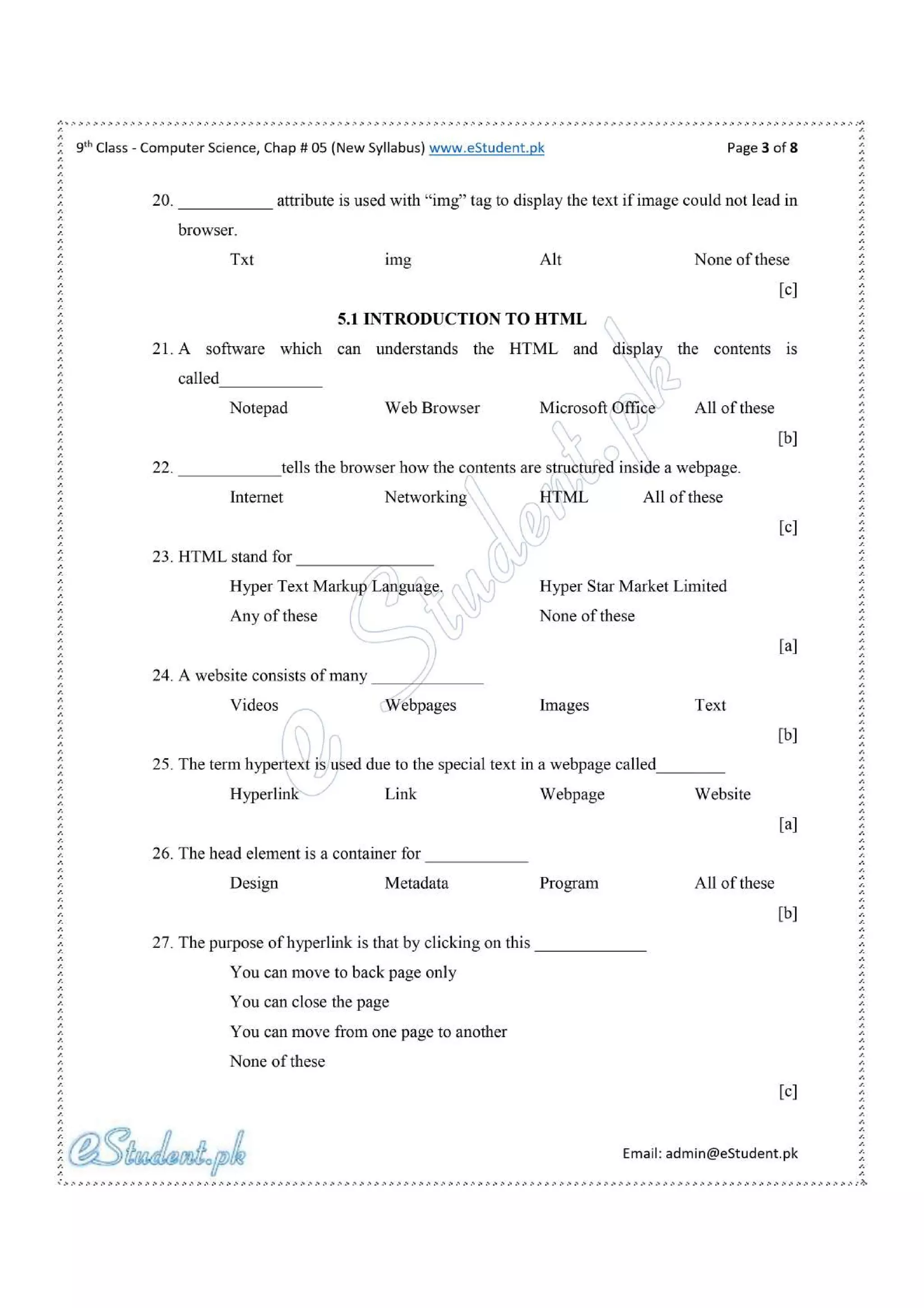 Mc qs ch 5 computer 9th by e-student