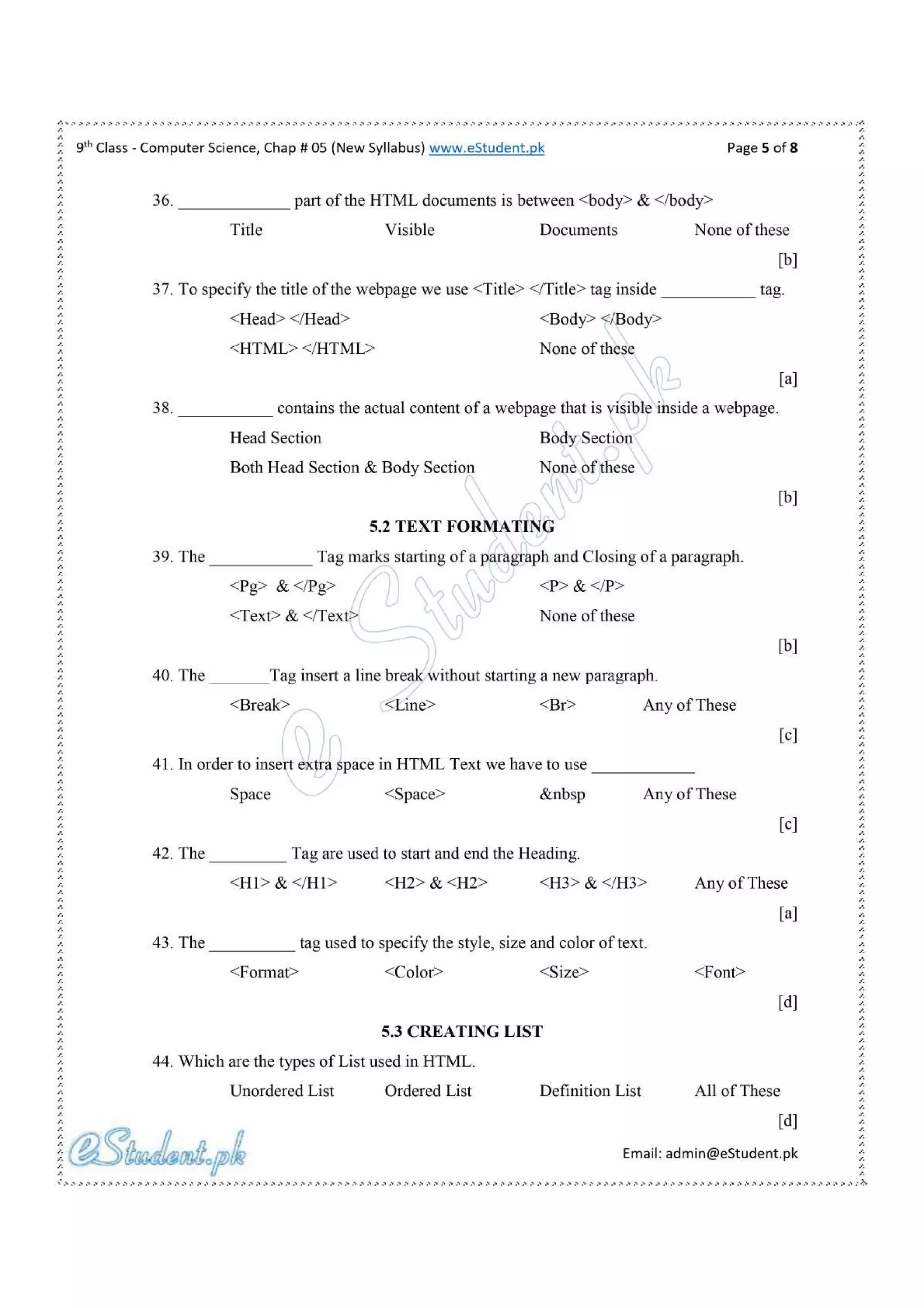 Mc qs ch 5 computer 9th by e-student