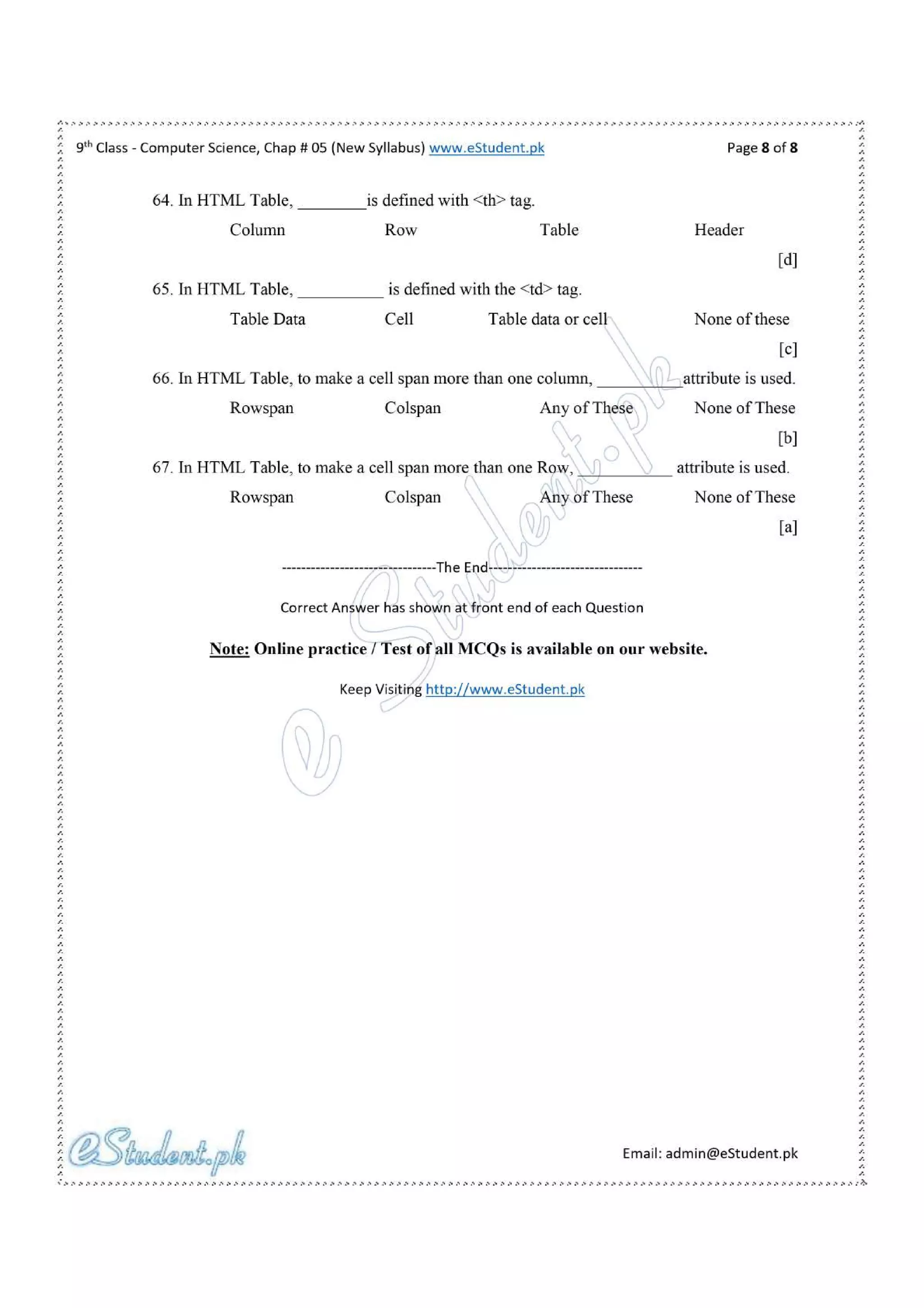 Mc qs ch 5 computer 9th by e-student