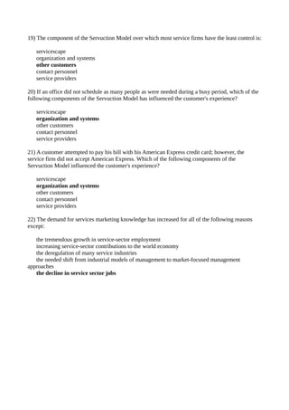 Mcq service mkt | ODT