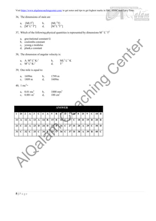 Mcqs first year physics notes | PDF