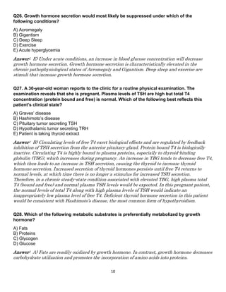 Mc qs for midblock endocrine physioogy | PDF