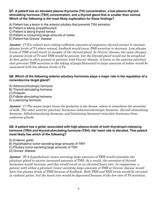 Mc qs for midblock endocrine physioogy | PDF