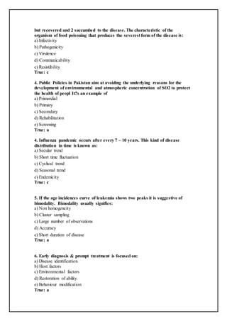 Mcqs general epidemiology | PDF