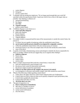 Mc qs of total quality managements | PDF