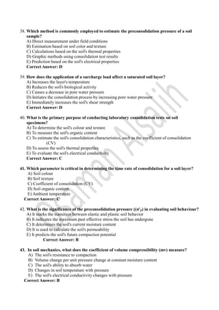 Soil Sample Questions MCQ Soil Mechanics equestions (Consolidation).pdf
