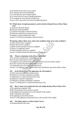 Soil Sample Questions MCQ Soil mechanics questions (Soil shear strength).pdf