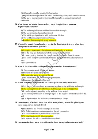 Soil Sample Questions MCQ Soil mechanics questions (Soil shear strength).pdf
