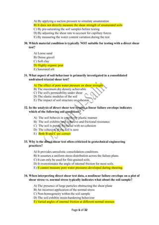 Soil Sample Questions MCQ Soil mechanics questions (Soil shear strength).pdf