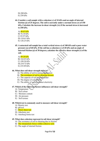 Soil Sample Questions MCQ Soil mechanics questions (Soil shear strength).pdf