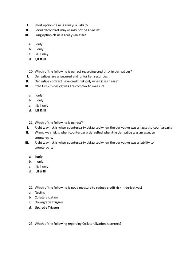 Mcqs on credit risk [hull chapter 22]