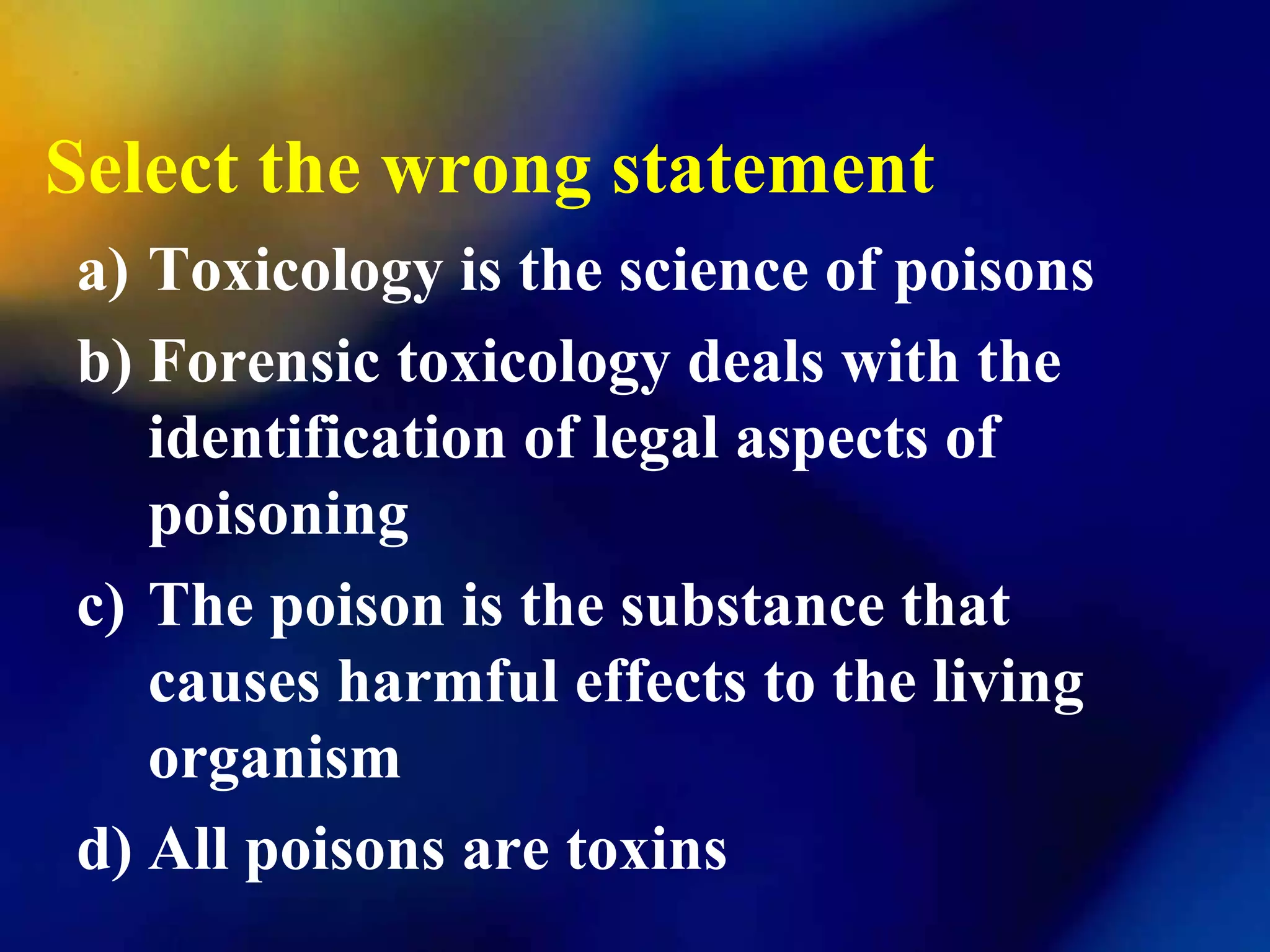 MCQs in TOXICOLOGY | PPTX
