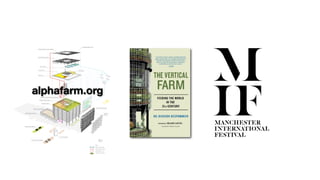 Solar Harvesting - PV’s

                          Solar Harvesting - Solar Hotwater




                         Lightweight Steel Frame




                             Extract Vents


                          Chicken Run                                                                               Hen Hangar


                                                                                                                                                                                  Algae
                          Bee Hives                                                                                                                                                             Duckw
                                                                                                                                                                                                         eed
                                                                                                                                                                                Proto
                                                                                                                                                                                     zoa
                                                                                                                                                                                                Plankt
                                                                                                                                                                                                         on

                                                                                                                                                                                       Shrim
                                                                                                                                                                                             p
                                                                                                                                                                                       Fish F /
                                                                                                                                                                                             ry




             alphafarm.org
                                                                                            o
                                                                                       90

                                                                                            o
                                                                                       80

                                                                                       70
                                                                                            o                                                  UV tion
                                                                                                                                                   sa
                                                                                                                                              rili
                                                                                       60o                                                 Ste
                                                                                            o
                                                                                       50

                                                                                       40o



                              Auxhillary Growth Space inc Mushrooms                                                                                      S
                                                                                                                                                       IC
                                                                                                                                                      N
                                                                                                                                                 PO
                            Storage / Service Space                                                                                        O   -
                                                                                                                                      A  ER
                                                                                                                                           RO S
                                                                                                                                        YD IC
                                                                                                         O2

                                Education Space
                                                                                                                                      HON -
                                                                                                                                      P AS
                                                                                                                                         U
                                                                      O2

                                                                                                                                        Q IC RE
                                                                                                                                      AON LTU                            Retain Existing Facade
                Primary Growing Space
                                                                                                O2                                    P TICU
                                                                                                                                         R
                                                                                                                           PURITY




                                                                                                                                       O
                                                                                                                                     H

External Growing Space                                                                                                                                                                       Re ective
                                                                                                                                                                                             Mirrors



                                                                      CA
                                                                                                                   RI GH




                                                                            FE
                                                                                                                     SK
                                                                                                                      I
                                                                                                                 D H
                                                                                                            YI IGH
                                                                                                              EL
                                                                                                          E H
                                                                                                     VA IGH
                                                                                                       LU
                                                                                                       H




Wythernshawe Market
                                                                 e
                                                             tat
                                                          os
                                                        mp
                                                      Co                         os
                                                                                   t
                                                                             mp
                                                                           Co


                                                                           Drum Composter


            Local Compost Collection
                                                                                                                                                                              N




                                                                                                                                                                       Key
                                                                                                                                                        O2   O2   O2   Oxygen Circulation
                                                                                                                                                                       Heat Transfer - Water
                                                                                                                                                                       Heat Transfer - Air
                                                                                                                                                                       Typical Floor Layout
 