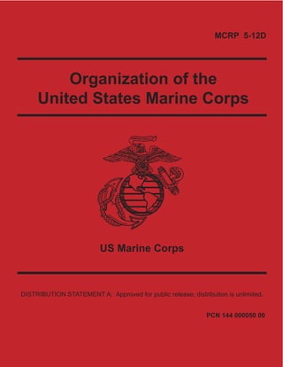 MCRP 5-12D
US Marine Corps
PCN 144 000050 00
DISTRIBUTION STATEMENT A: Approved for public release; distribution is unlimited.
Organization of the
United States Marine Corps
 