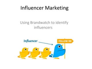 Influencer Marketing 
Using Brandwatch to identify 
influencers 
 