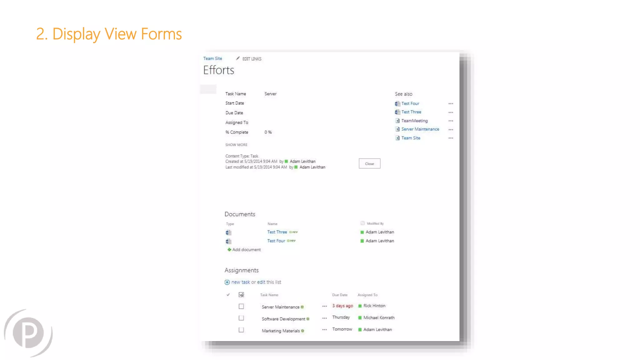 2. Display View Forms
 