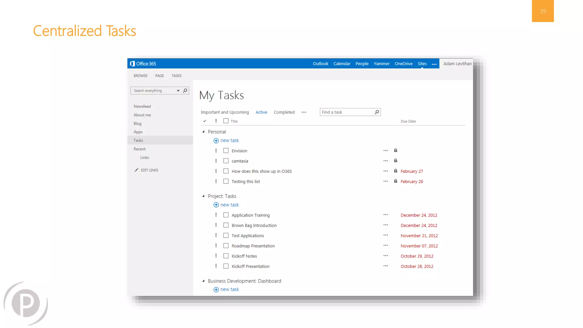 Centralized Tasks
39
 