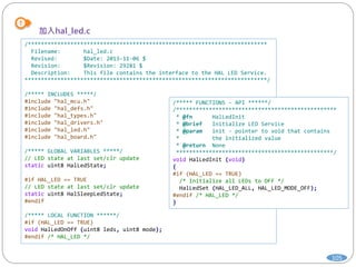 105
/*************************************************************************
Filename: hal_led.c
Revised: $Date: 2013-11-06 $
Revision: $Revision: 29281 $
Description: This file contains the interface to the HAL LED Service.
**************************************************************************/
/***** INCLUDES *****/
#include "hal_mcu.h"
#include "hal_defs.h"
#include "hal_types.h"
#include "hal_drivers.h"
#include "hal_led.h"
#include "hal_board.h"
/***** GLOBAL VARIABLES *****/
// LED state at last set/clr update
static uint8 HalLedState;
#if HAL_LED == TRUE
// LED state at last set/clr update
static uint8 HalSleepLedState;
#endif
/***** LOCAL FUNCTION ******/
#if (HAL_LED == TRUE)
void HalLedOnOff (uint8 leds, uint8 mode);
#endif /* HAL_LED */
/***** FUNCTIONS - API ******/
/*************************************************
* @fn HalLedInit
* @brief Initialize LED Service
* @param init - pointer to void that contains
* the initialized value
* @return None
************************************************/
void HalLedInit (void)
{
#if (HAL_LED == TRUE)
/* Initialize all LEDs to OFF */
HalLedSet (HAL_LED_ALL, HAL_LED_MODE_OFF);
#endif /* HAL_LED */
}
 