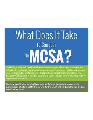 What does it take to Conquer the MCSA