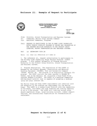 112
Enclosure (l). Example of Request to Participate
Request to Participate (1 of 4)
 