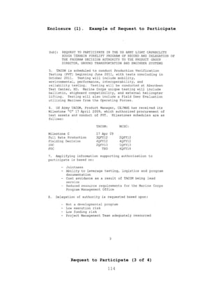 114
Enclosure (l). Example of Request to Participate
Request to Participate (3 of 4)
 